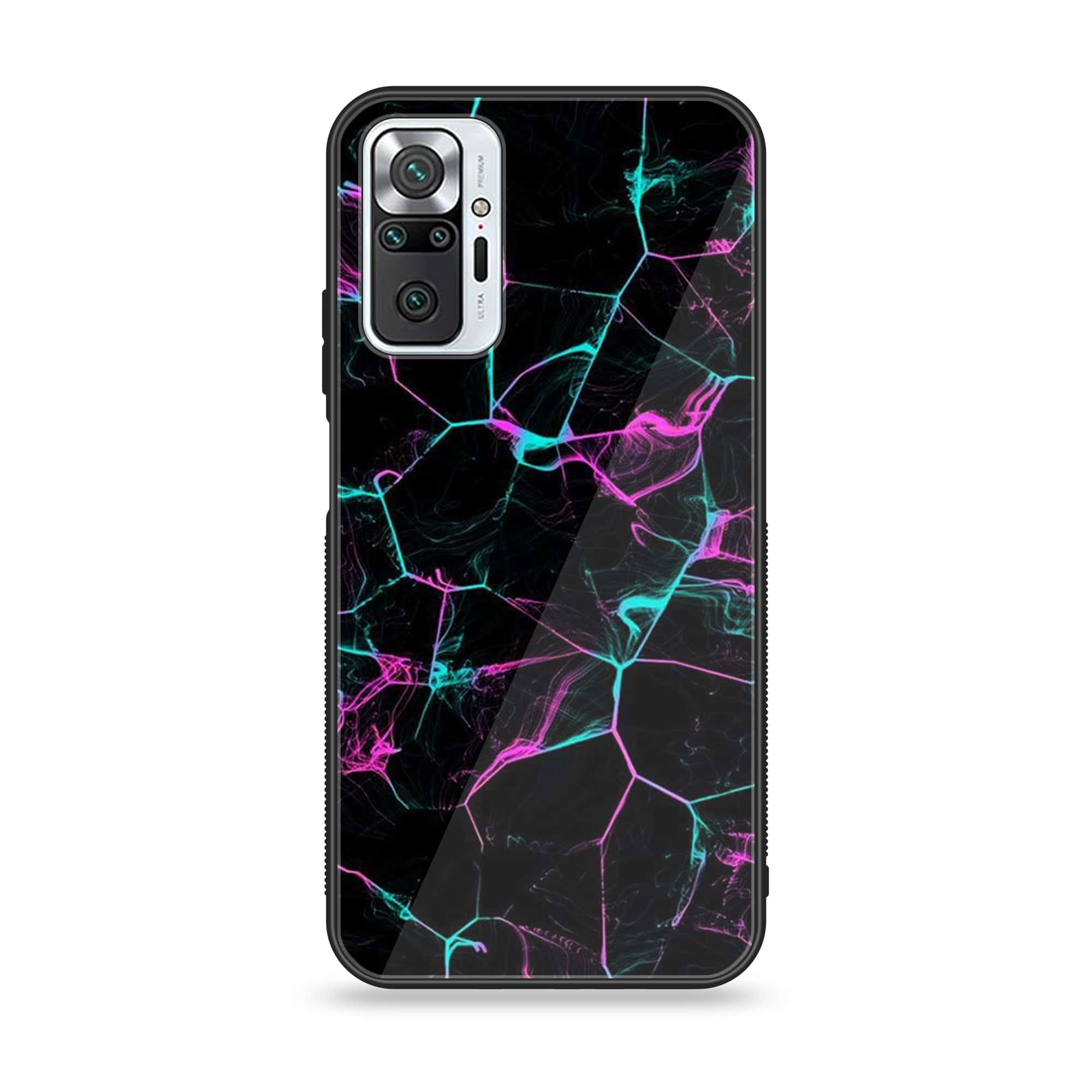 Xiaomi Redmi Note 10 Pro - Black Marble Series - Premium Printed Glass soft Bumper shock Proof Case