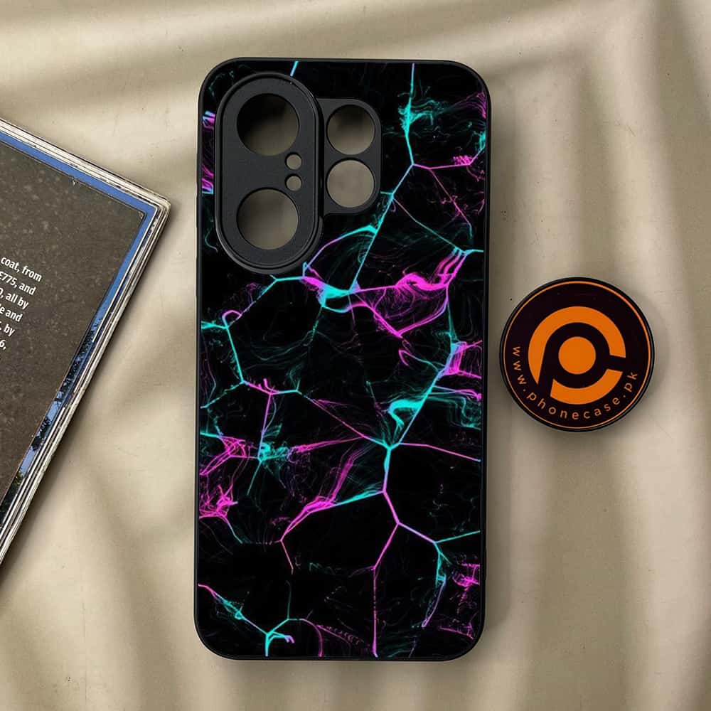 Vivo X200 FE - Black Marble Series - Premium Metal Printed soft Bumper Shock Proof Case