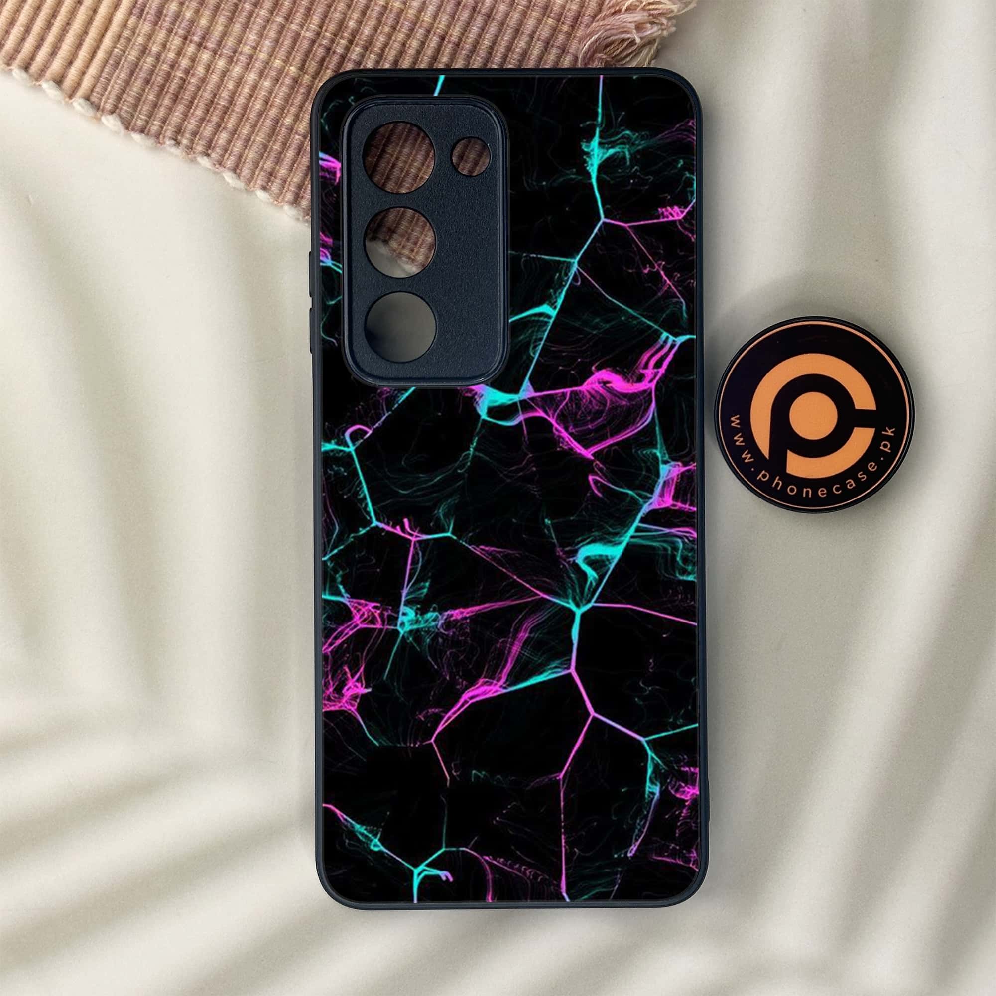 Oppo A5 2025 - Black Marble Series - Premium Metal Printed soft Bumper shock Proof Case