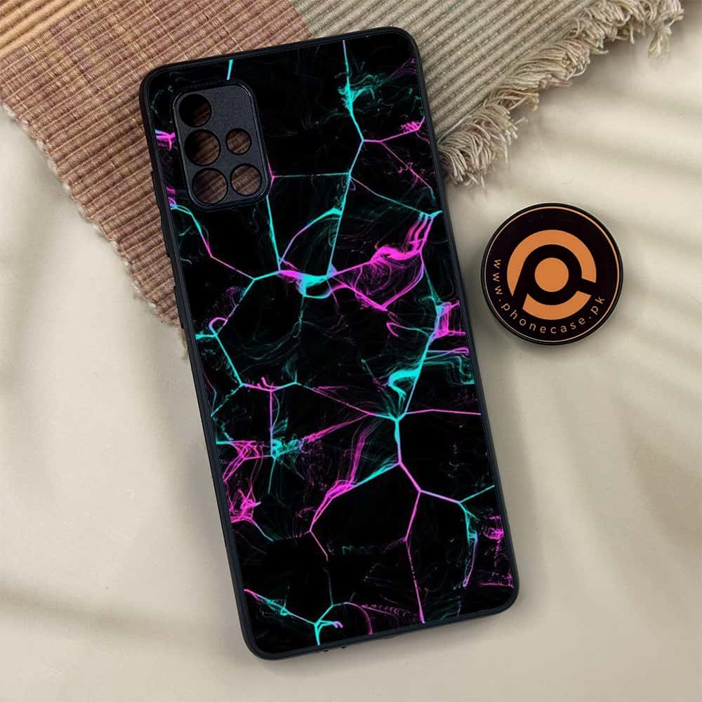 Samsung Galaxy A71 - Black Marble Series - Premium Metal Printed soft Bumper shock Proof Case