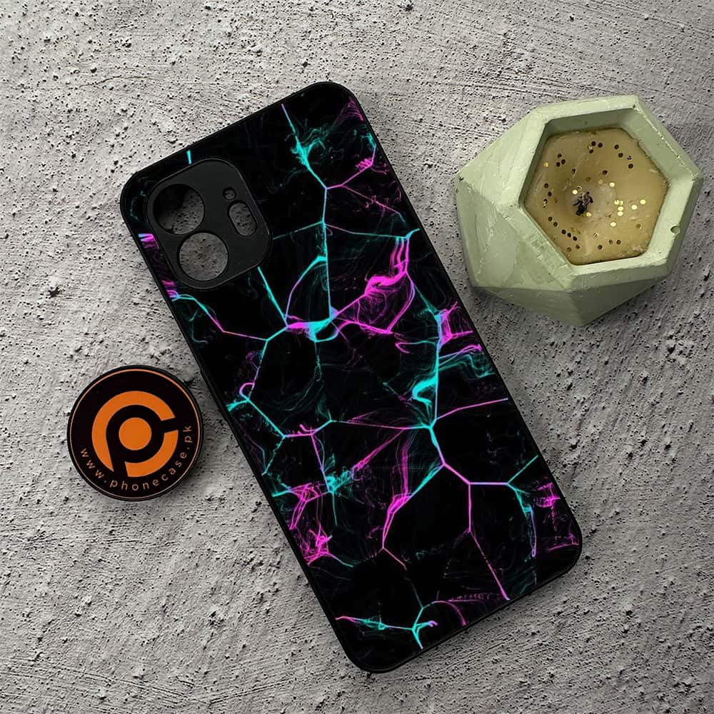 Nothing Phone 2 - Black Marble Series - Premium Metal  Printed soft Bumper shock Proof Case
