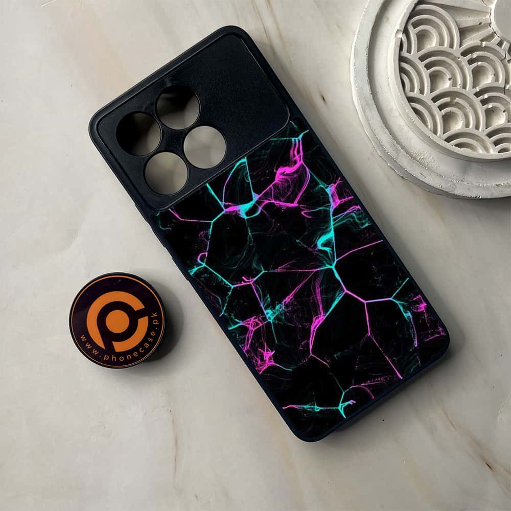 Xiaomi Poco F6 Pro - Black Marble Series - Premium Metal Printed soft Bumper shock Proof Case