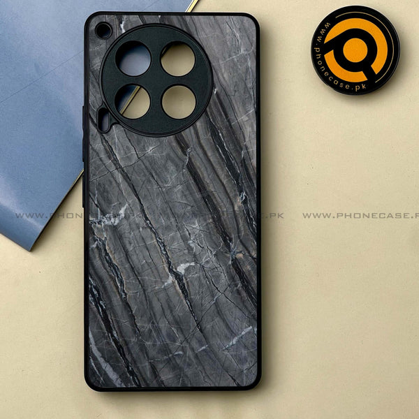 Tecno Camon 30 - Black Marble 2.0 Design 10 -  Premium Printed Metal soft Bumper shock Proof Case CS-23817