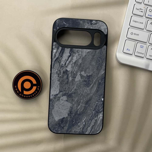 Google Pixel 10 Pro XL - Black Marble Series - Premium Metal Printed soft Bumper Shock Proof Case