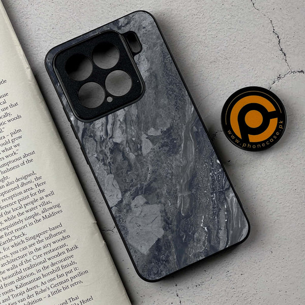 Xiaomi 15 - Black Marble 2.0 Series - Premium Metal Printed soft Bumper shock Proof Case