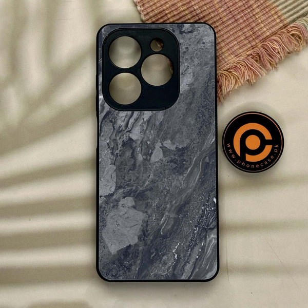 Tecno Spark 20C - Black Marble V 2.0 Design 1  - Premium Printed Glass soft Bumper shock Proof Case CS-8702