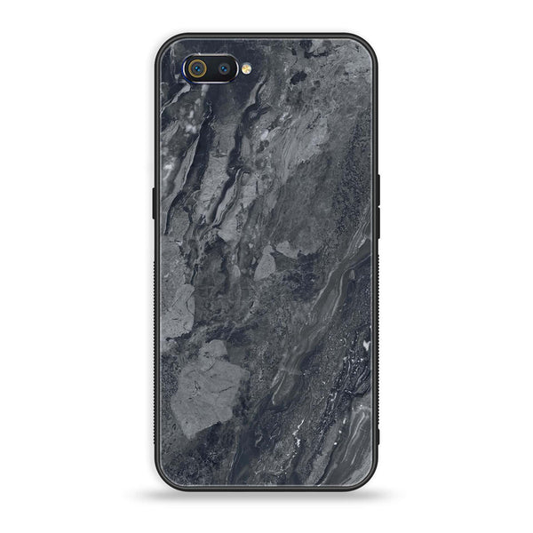 Oppo Realme C2 - Black Marble 2.0 Series - Premium Printed Glass soft Bumper shock Proof Case