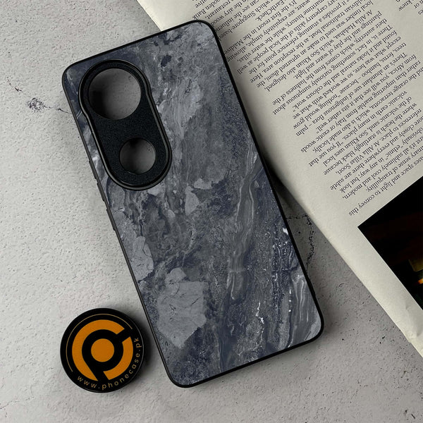 Vivo V50 - Black Marble 2.0 Series - Premium Metal Printed Soft Bumper Shockproof Case