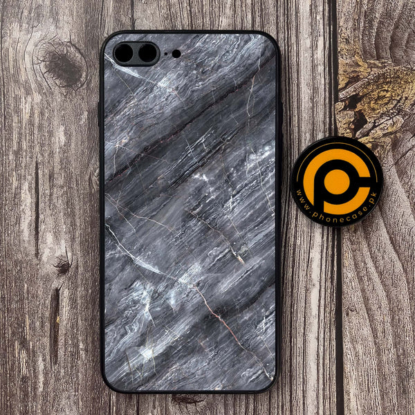IPhone 7 Plus / 8 plus- Black Marble V 2.0 Design 6 - Premium Metal  Printed soft Bumper shock Proof Case CS-28775