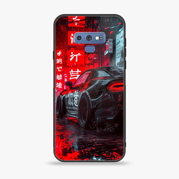 Samsung Galaxy Note 9 - Tokyo Dark Night Racing Car - Premium Printed Glass soft Bumper Shock Proof Case CS-22307