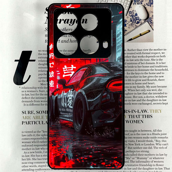 Infinix Note 40 4G - Tokyo Dark Night Racing Car - Premium Printed Glass soft Bumper shock Proof Case  CS-24209