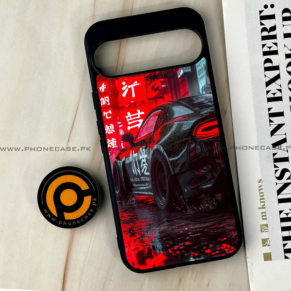 Google Pixel 9 Pro XL - Tokyo Dark Night Racing Car - Premium Printed Glass soft Bumper shock Proof Case