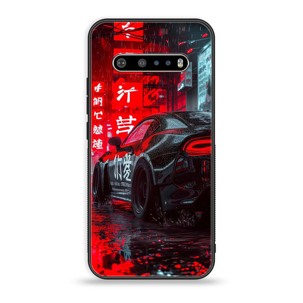 LG V60 - Black Racing Car - Premium Printed Glass soft Bumper Shock Proof Case