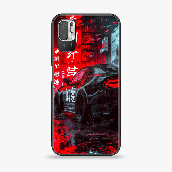 Xiaomi Redmi Note 10 5G - Tokyo Dark Night Racing Car - Premium Printed Glass soft Bumper shock Proof Case