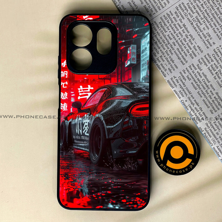 Infinix Smart 9 - Tokyo Dark Night Racing Car - Premium Printed Glass soft Bumper Shock Proof Case