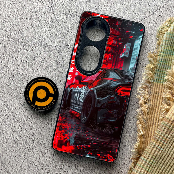 Vivo V40 -Tokyo Dark Night Racing Car - Premium Metal Printed soft Bumper shock Proof Case CS-45390