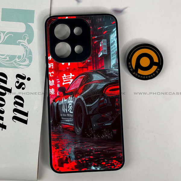 Vivo Y28 - Tokyo Dark Night Racing Car - Premium Printed Glass soft Bumper shock Proof Case