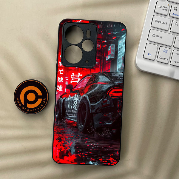 Realme 14T 5G - Tokyo Dark Night Racing Car - Premium Metal Printed soft Bumper Shock Proof Case