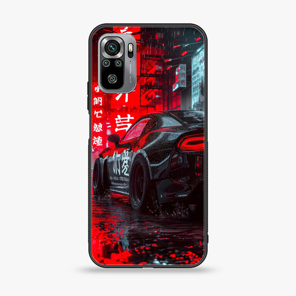 Xiaomi Redmi Note 10S - Tokyo Dark Night Racing Car - Premium Printed Glass soft Bumper shock Proof Case