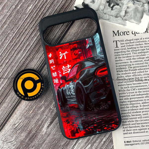 Google Pixel 9 Pro - Tokyo Dark Night Racing Car - Premium Metal Printed soft Bumper Shock Proof Case CS-45150