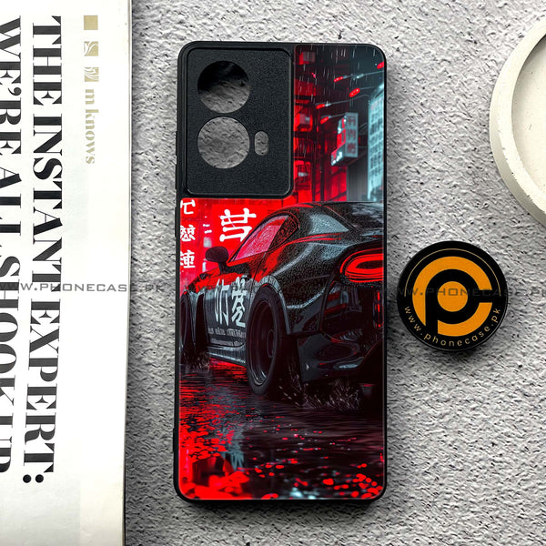 Moto G85 - Tokyo Dark Night Racing Car - Premium Printed Glass soft Bumper shock Proof Case