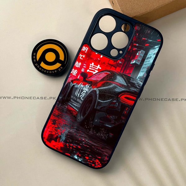 iPhone 16 Pro - Tokyo Dark Night Racing Car - Premium Printed Glass soft Bumper shock Proof Case