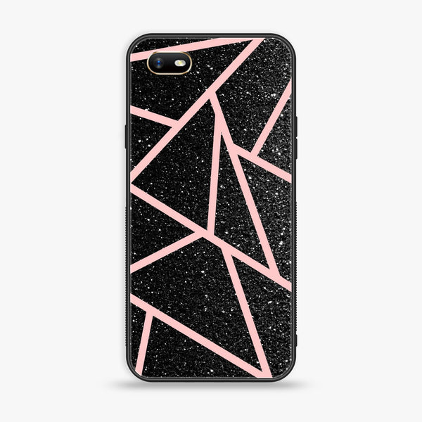 Vivo Y83 - Black Sparkle Glitter With Rose Gold Lines - Premium Printed Glass Case