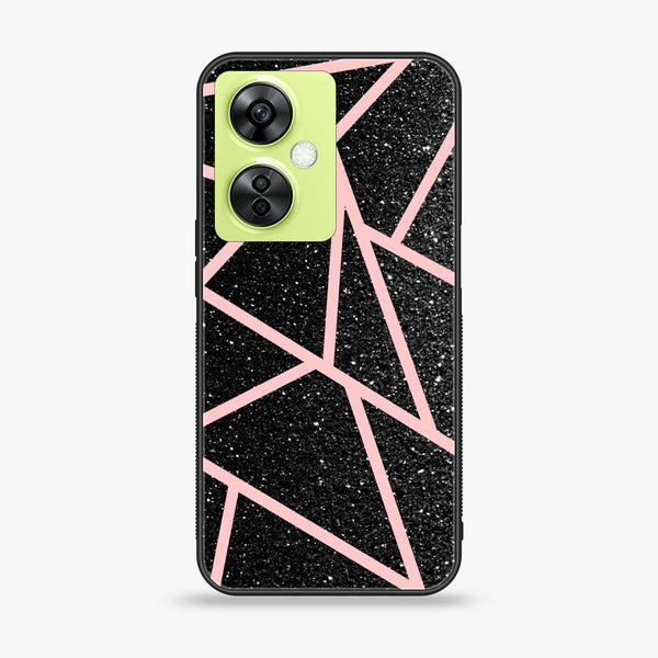 OnePlus Nord CE 3 Lite - Black Sparkle Glitter With RoseGold Lines - Premium Printed soft Bumper shock Proof Case