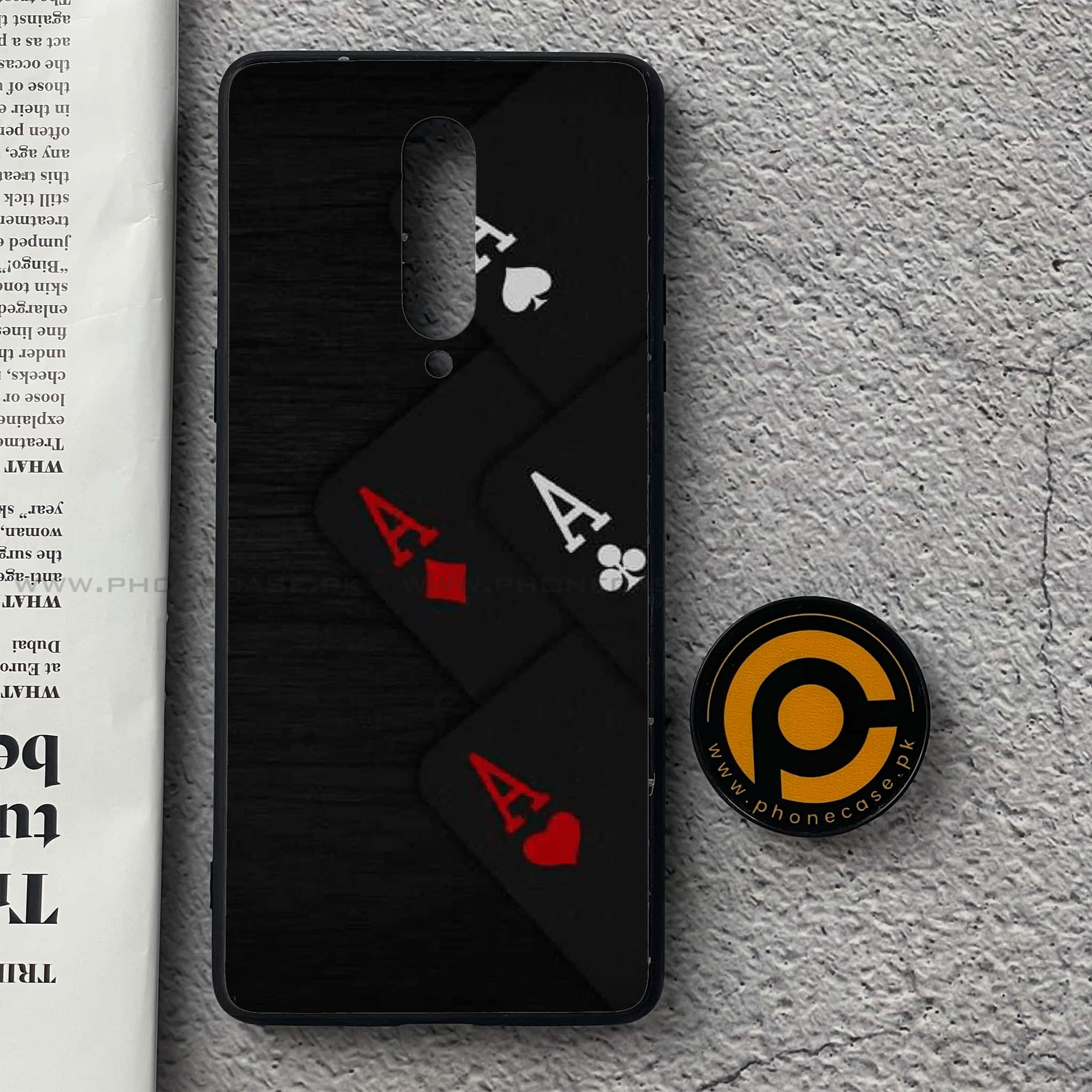 OnePlus 8 - Black Art Series - Premium Printed Glass soft Bumper shock Proof Case