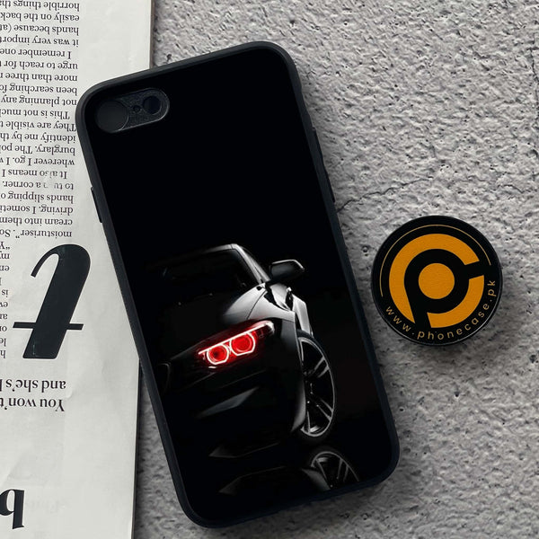 iPhone 7 / 8 - Black Art   Design 6 - Premium Printed Glass soft Bumper shock Proof Case  CS-30890