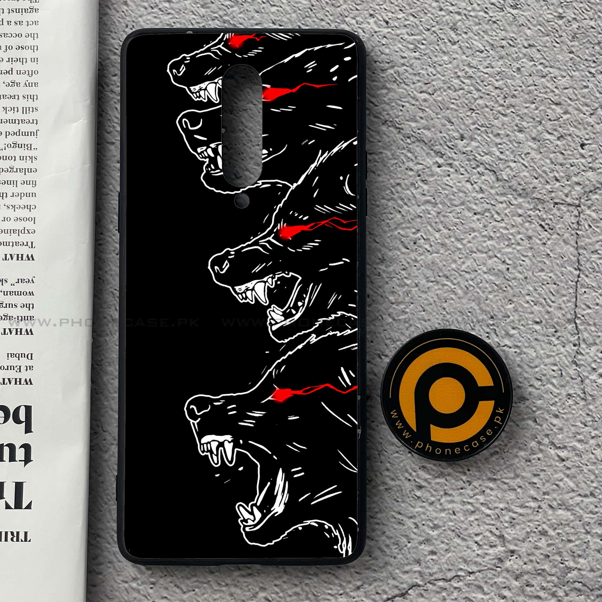 OnePlus 8 - Black Art Series - Premium Printed Glass soft Bumper shock Proof Case