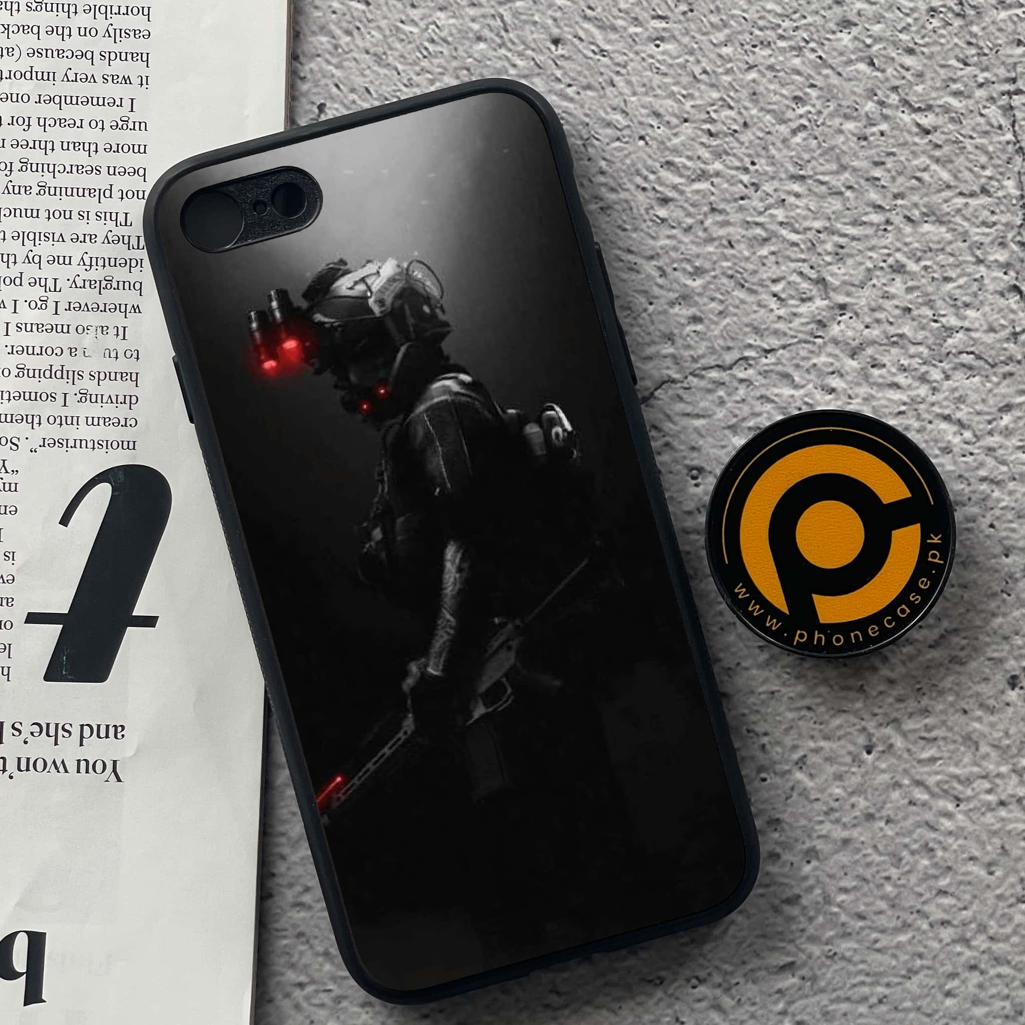 iPhone 7 / 8 - Black Art  Series - Premium Printed Glass soft Bumper shock Proof Case