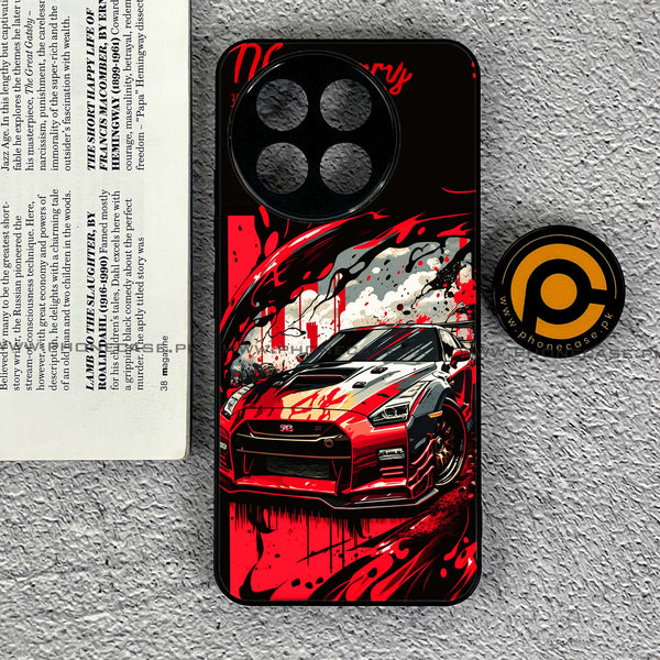 Tecno Spark 30 Pro - Black and Red Supreme Car - Premium Printed Metal soft Bumper shock Proof Case