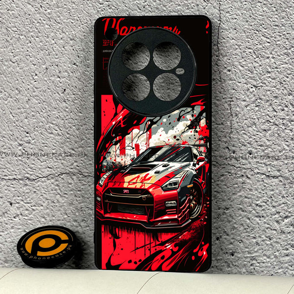 Infinix Zero 40  - Black and Red Supreme Car - Premium Printed Glass soft Bumper shock Proof Case