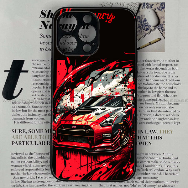 iPhone 16 Pro Max - Godzilla Racing Car - Premium Printed Glass soft Bumper shock Proof Case