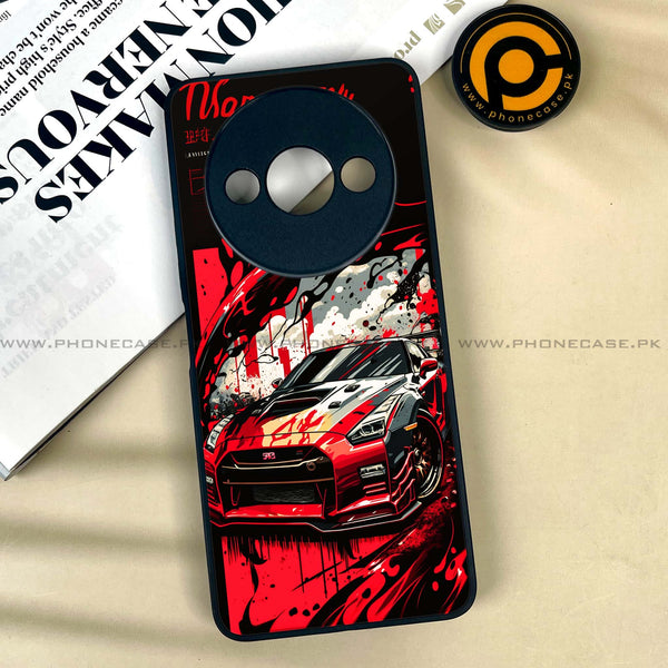 Xiaomi Redmi A3x - Black and Red Supreme Car -  Premium Printed Metal soft Bumper shock Proof Case