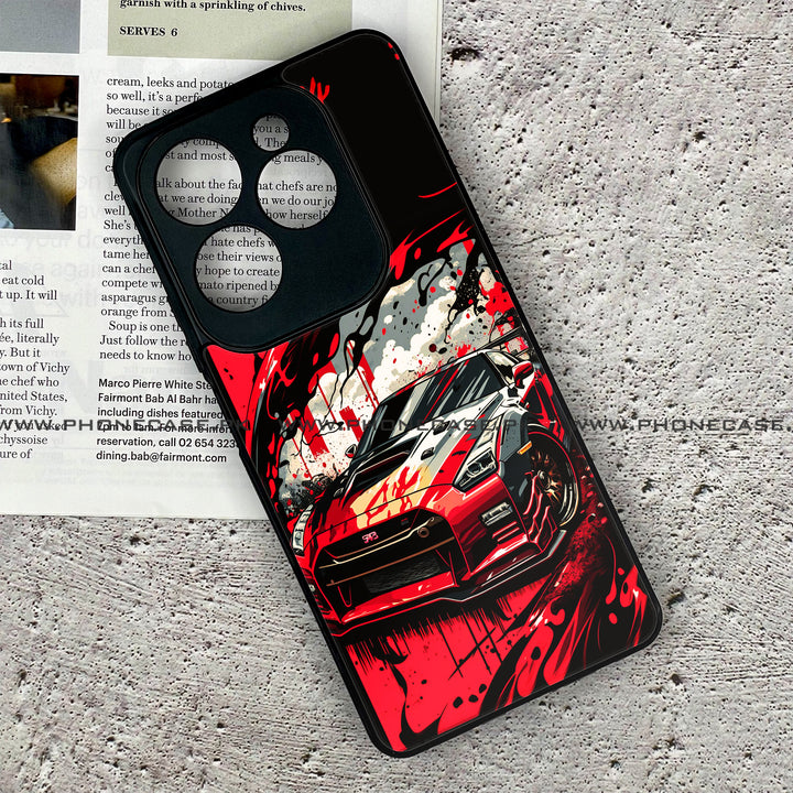 Infinix Hot 40 - Godzilla Racing Car - Premium Metal Printed soft Bumper Shock Proof Case