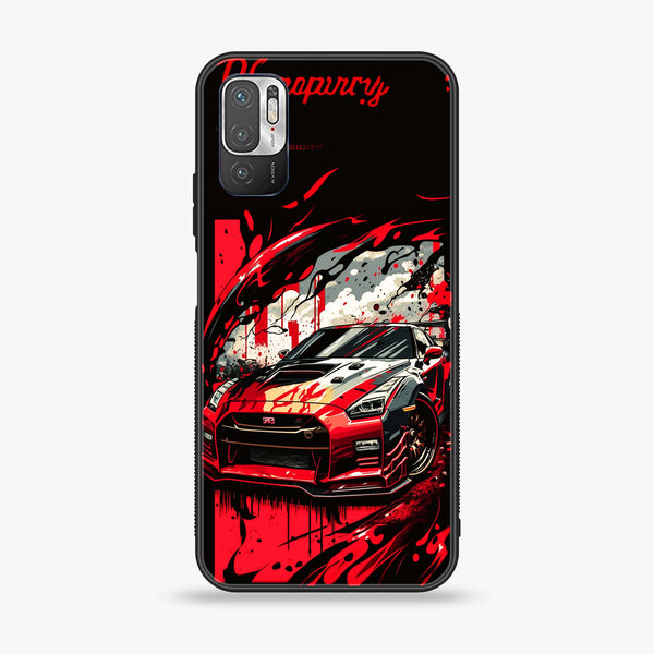 Xiaomi Redmi Note 10 5G - Godzilla Racing Car - Premium Printed Glass soft Bumper shock Proof Case