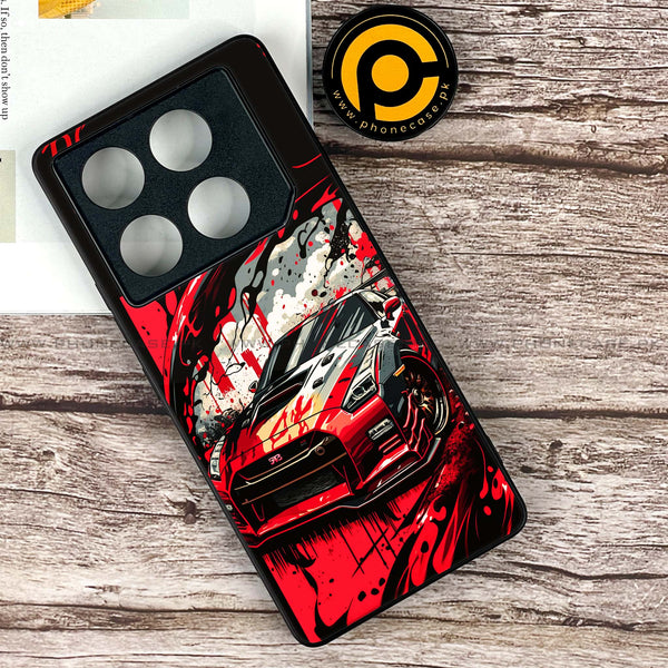 Infinix GT 20 Pro - Black and Red Supreme Car -  Premium Printed Metal soft Bumper shock Proof Case