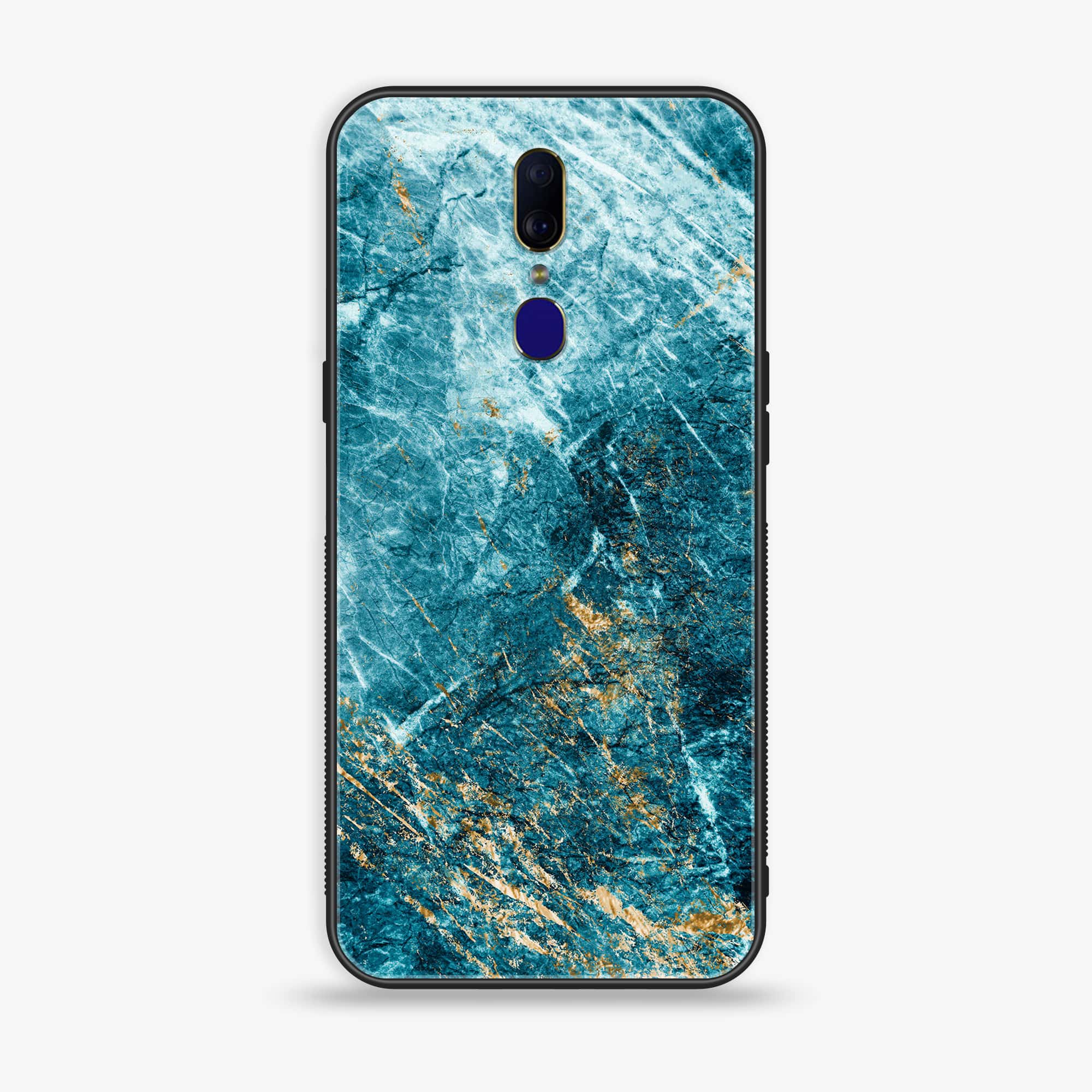 Oppo F11 - Blue Marble Series V 2.0 - Premium Printed Glass soft Bumper shock Proof Case