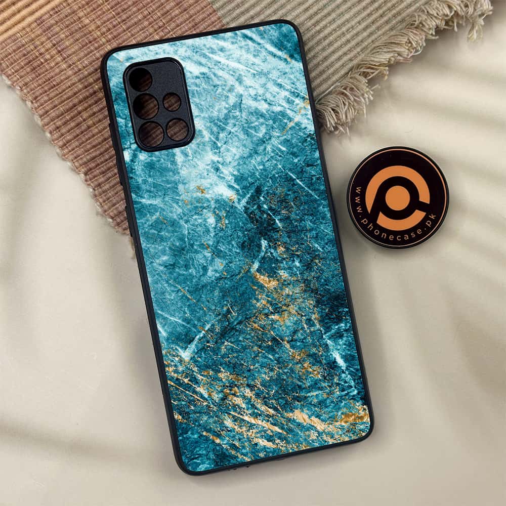 Samsung Galaxy A71 - Blue Marble 2.0 Series - Premium Metal Printed soft Bumper shock Proof Case
