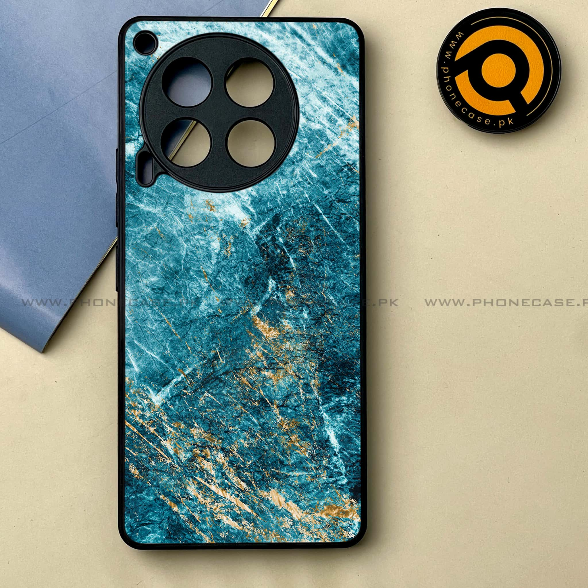 Tecno Camon 30 - Blue Marble 2.0 Series -  Premium Printed Metal soft Bumper shock Proof Case