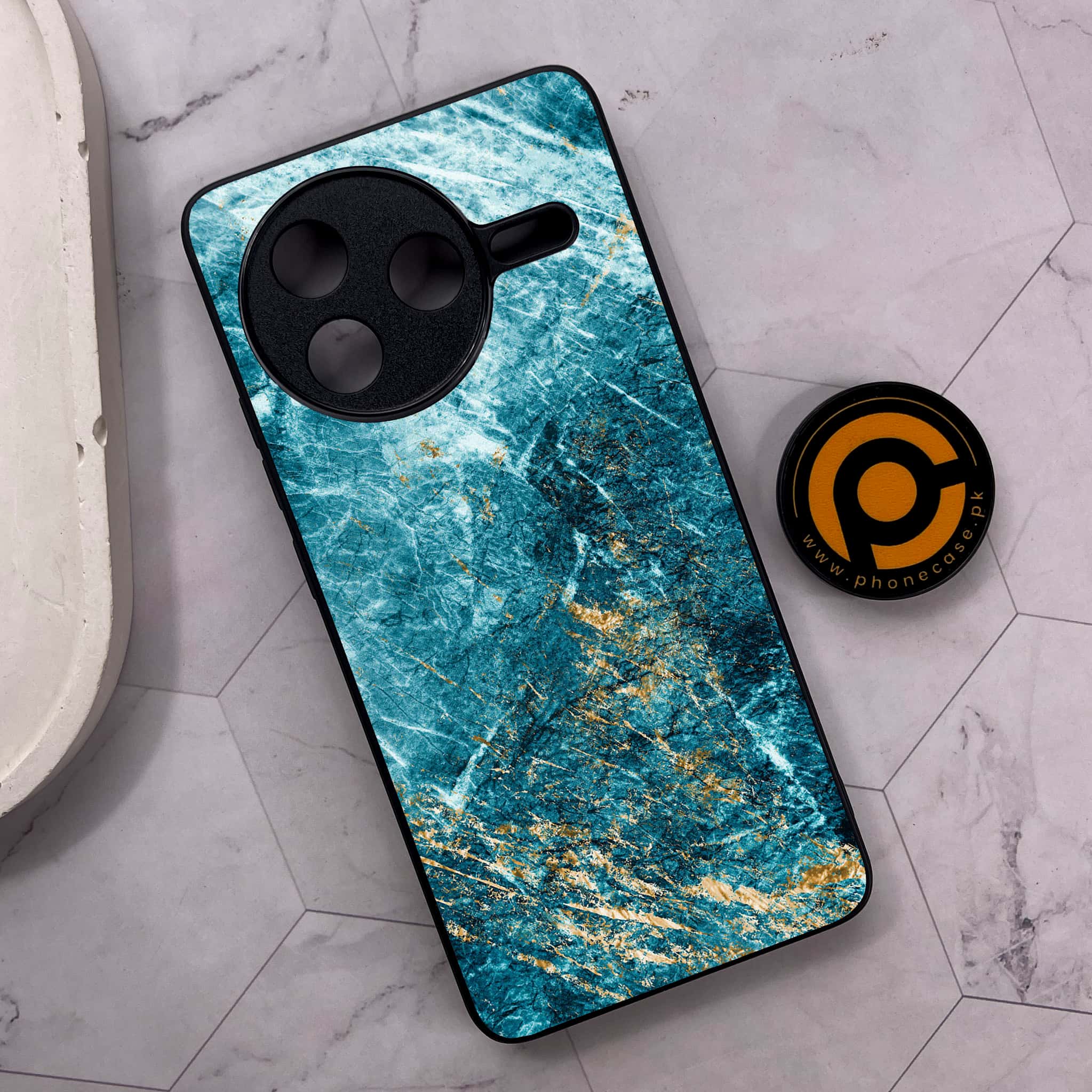 Xiaomi Poco F7 Pro 5G - Blue Marble 2.0 Series - Premium Metal Printed soft Bumper shock Proof Case