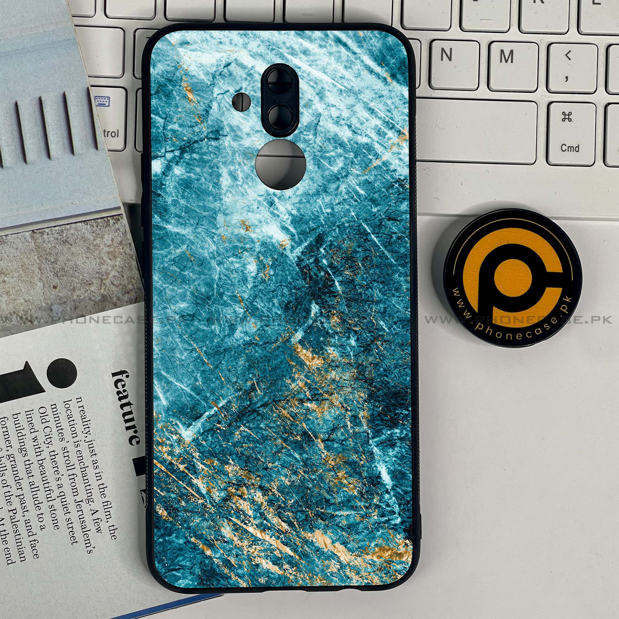 Huawei Mate 20 Lite - Blue Marble 2.0 Series - Premium Printed Glass soft Bumper shock Proof Case