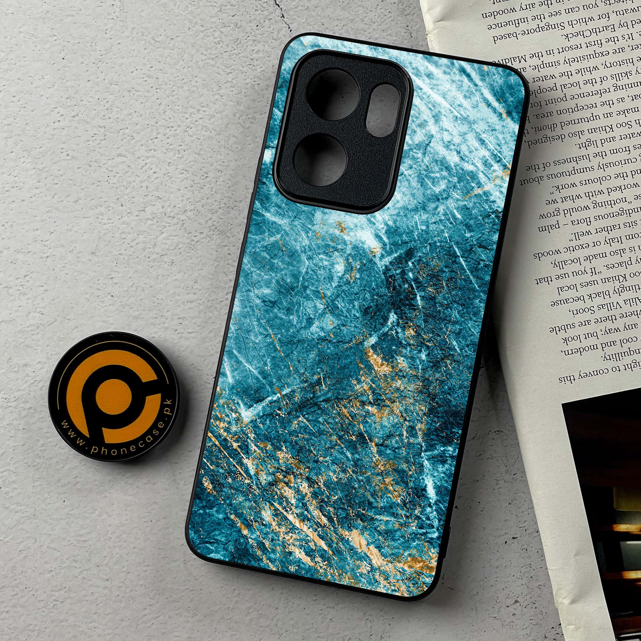 Oppo Reno 13F - Blue Marble 2.0 Series - Premium Metal Printed Soft Bumper Shockproof Case
