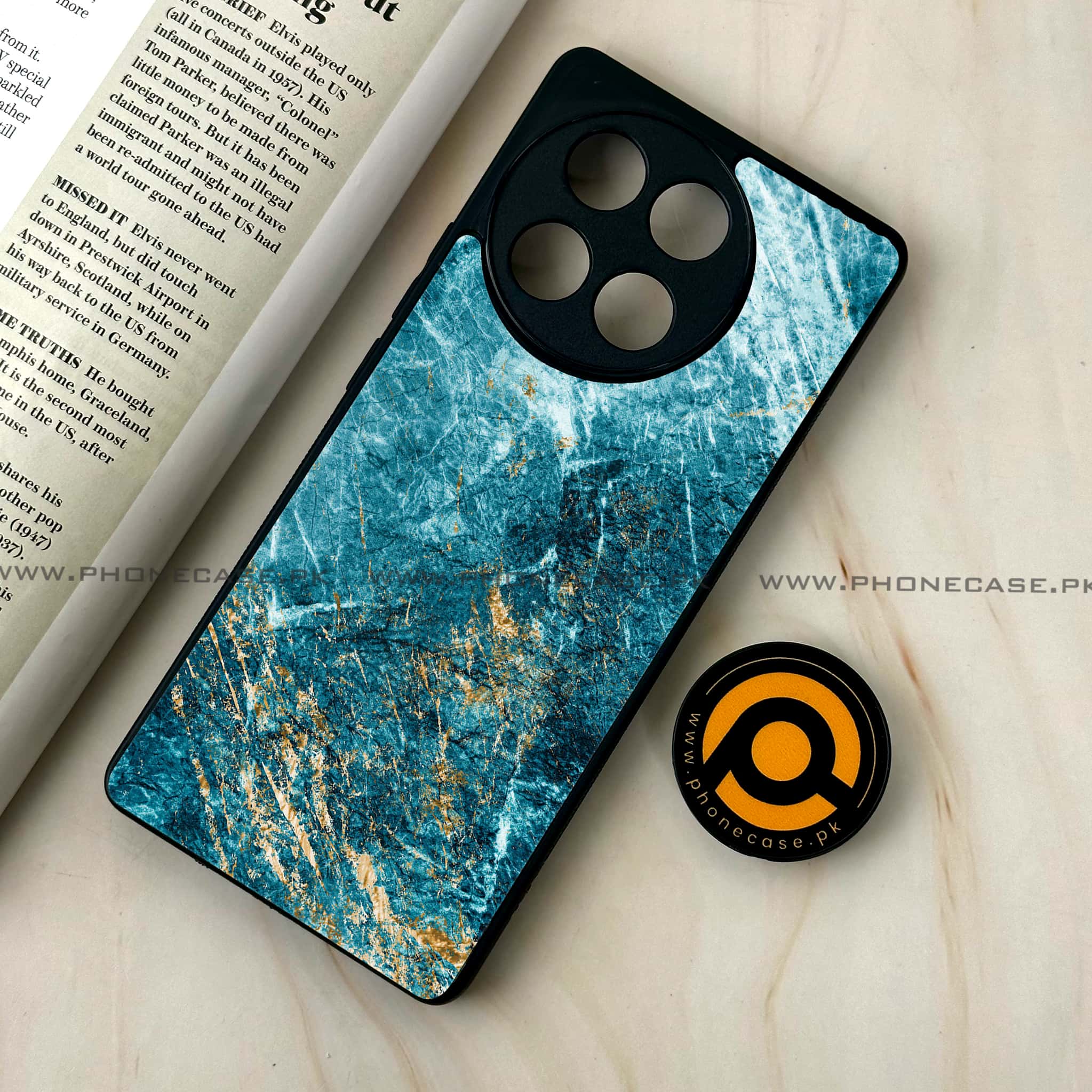 Tecno Camon 30s - Blue Marble 2.0 Series - Premium Metal Printed soft Bumper shock Proof Case