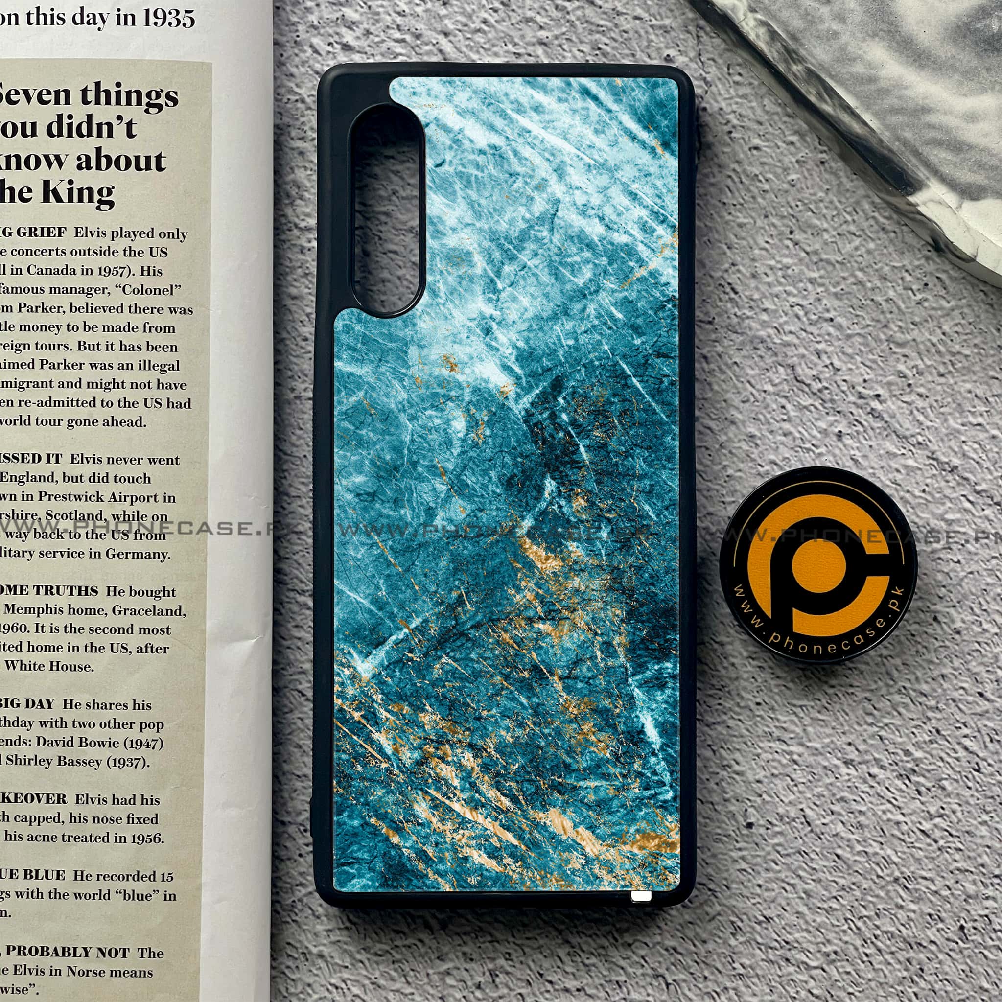 LG G9 - Blue Marble 2.0 Series - Premium Metal Printed soft Bumper shock Proof Case