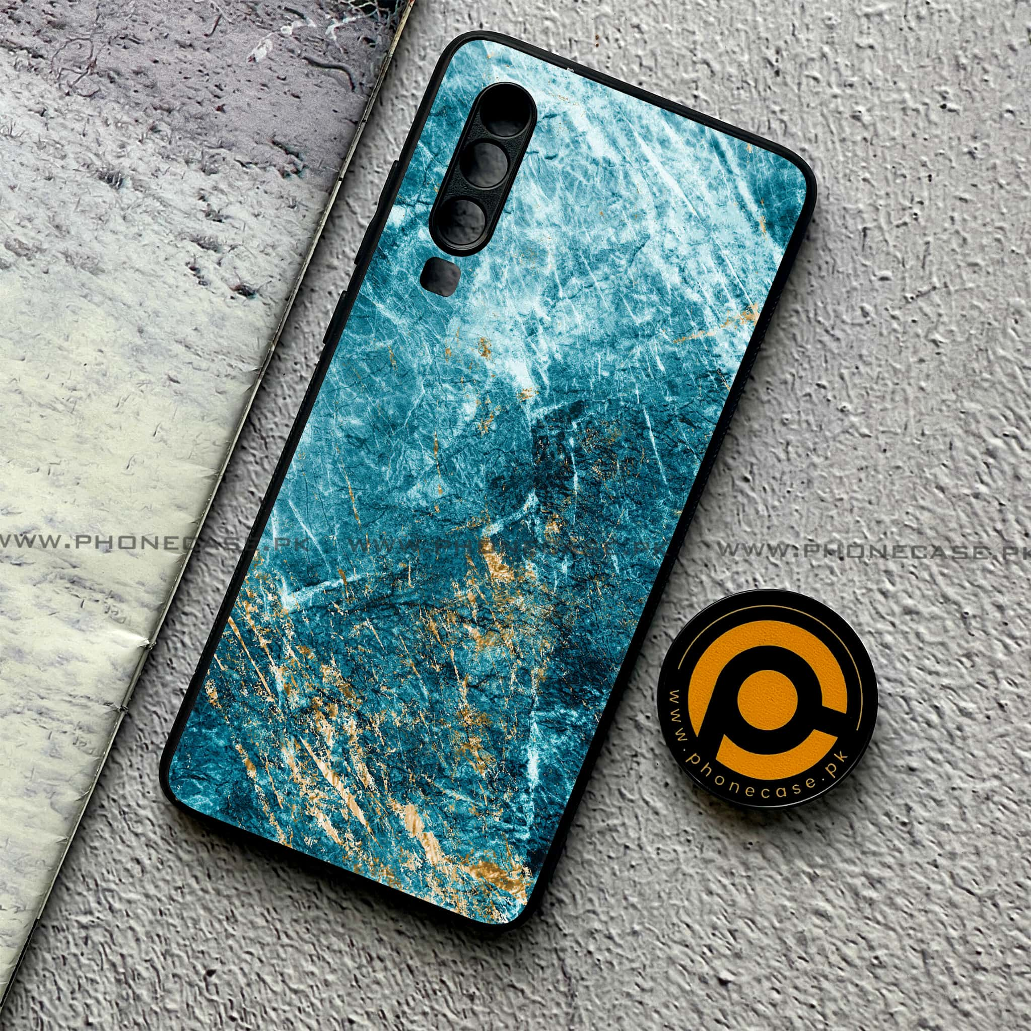 Huawei P30 - Blue Marble 2.0 Series - Premium Printed Glass soft Bumper shock Proof Case