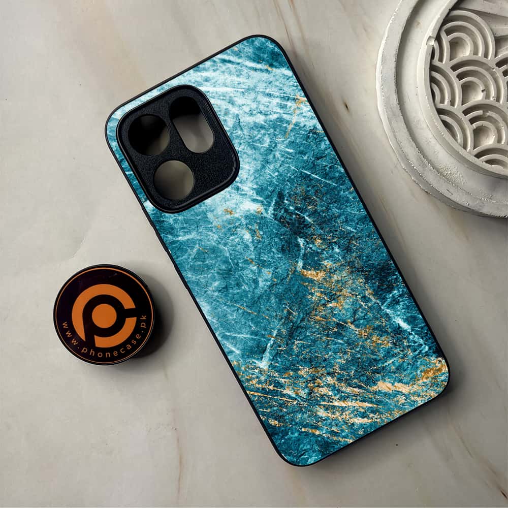Oppo Reno 14F - Blue Marble 2.0 Series - Premium Metal Printed Soft Bumper Shockproof Case
