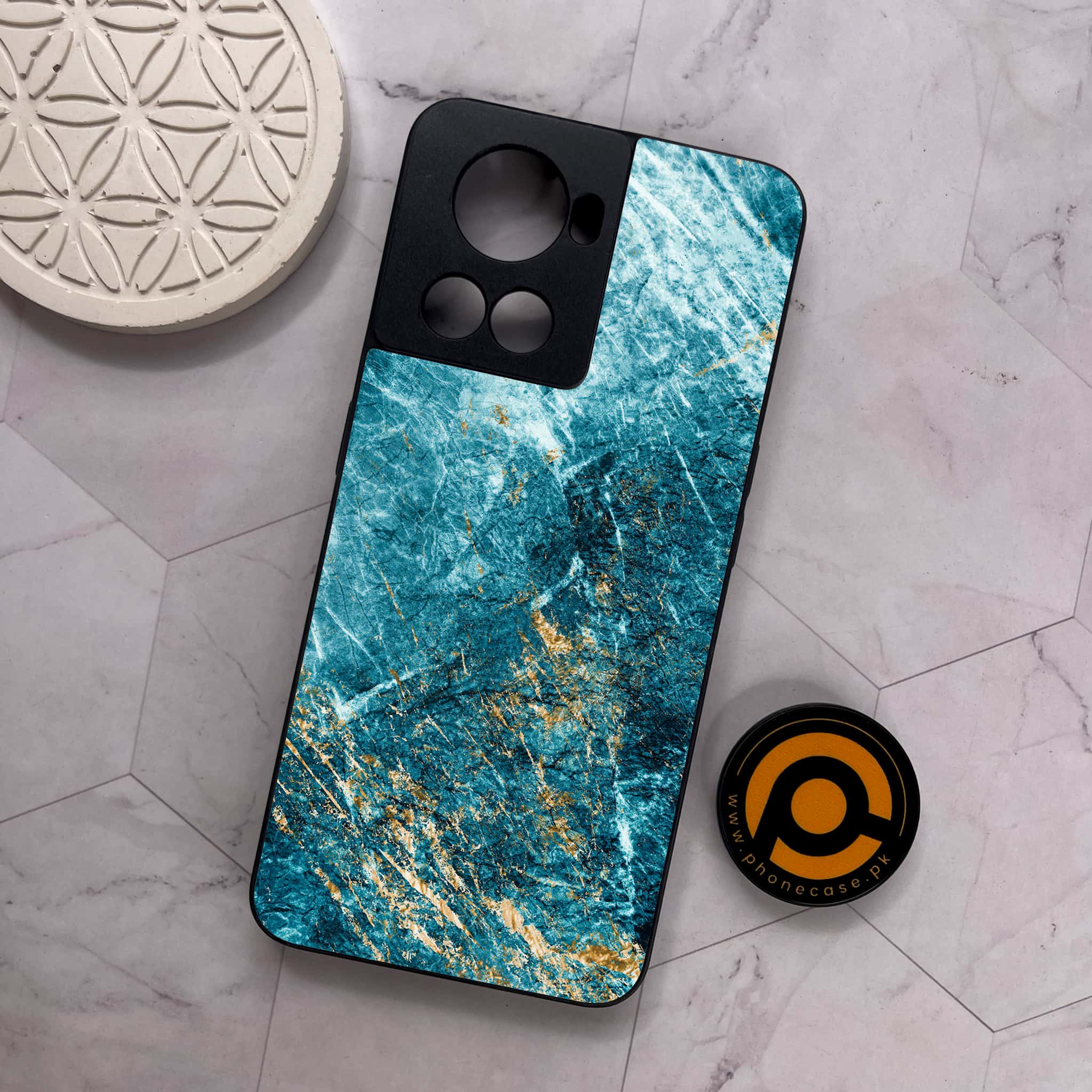 OnePlus 10R -  Blue Marble 2.0 Series- Premium Metal Printed soft Bumper shock Proof Case
